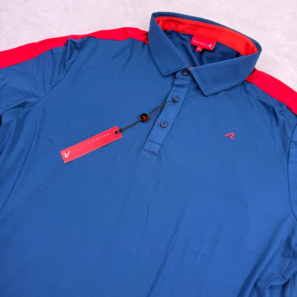 Redvanly Evans Polo Shirt Mens XL Admiral Blue Red R2301 Short Sleeve Golf New